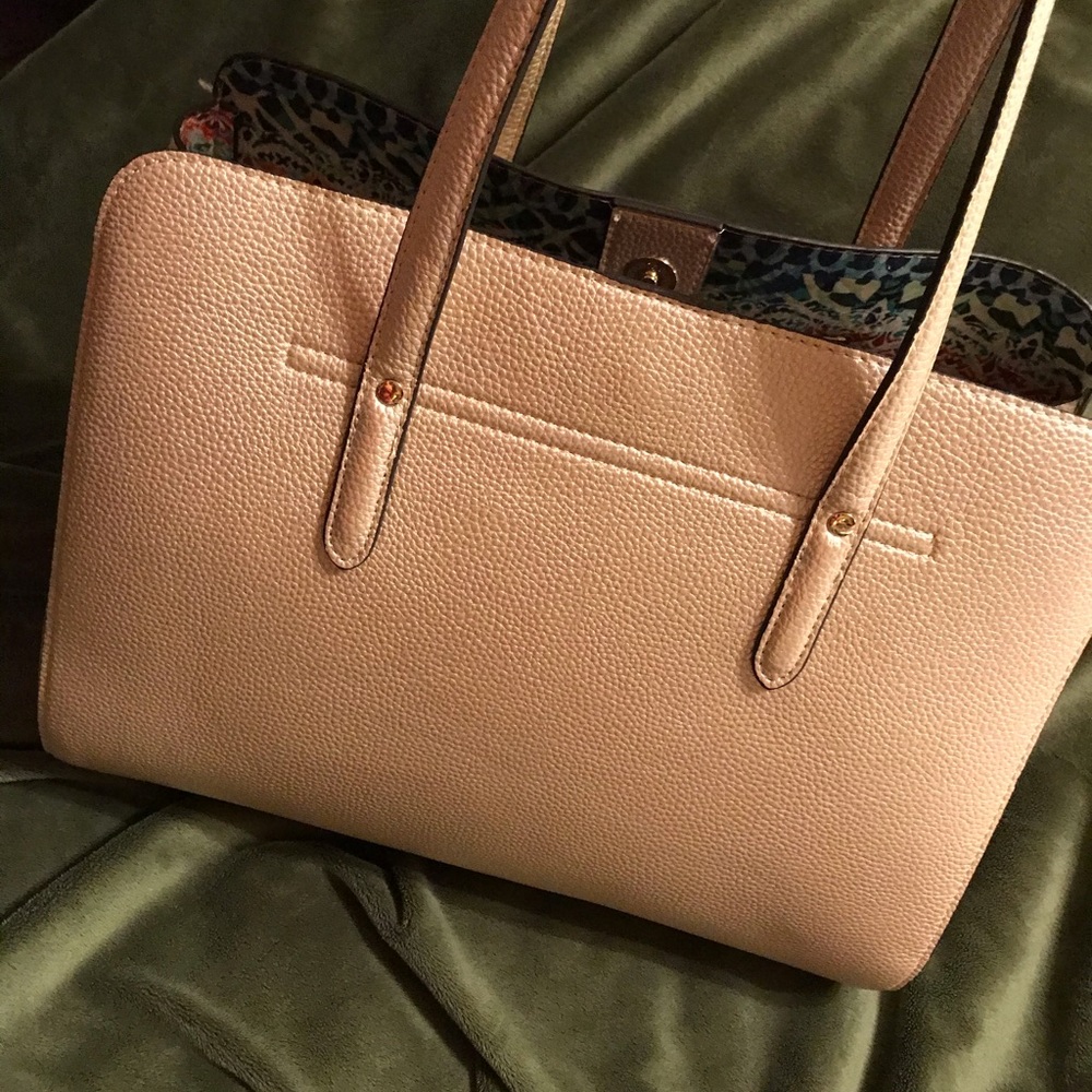 Gold Nanette Lepore Vegan Handbag 5”L x14”W x 11”H